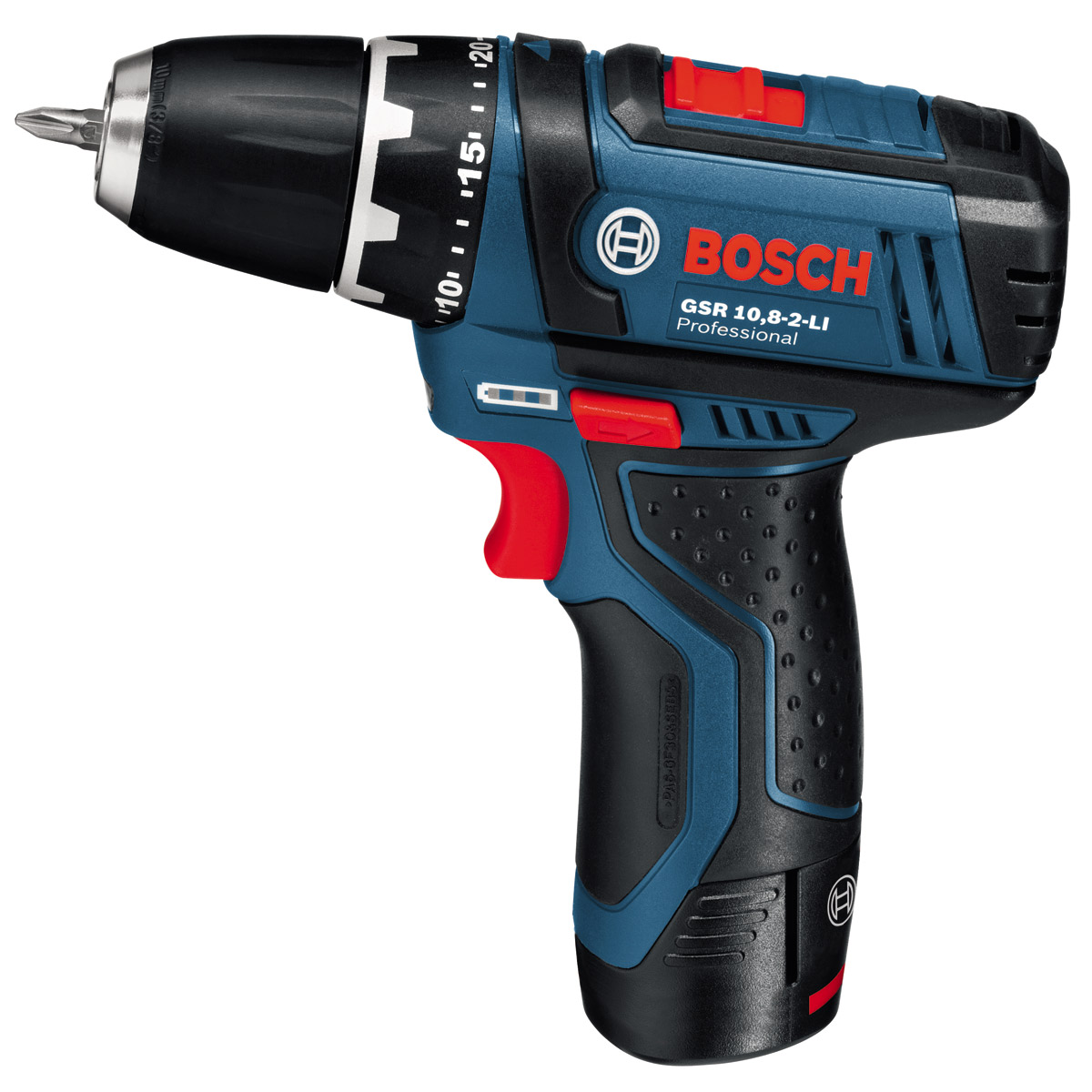 Увеличенная фотография Аккумуляторная дрель-шуруповерт Bosch GSR 10,8-2-LI + радио GML 10,8 V-LI (L-BOXX)